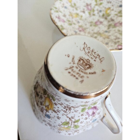 Vintage 1950s Rosina Floral Teacup and Saucer, Chintz June Pattern 4974 England - Picture 9 of 10
